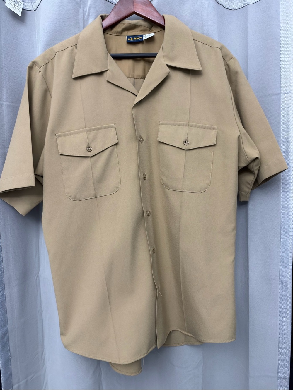 US Navy original button up athletic fit khaki - size Large